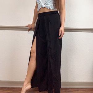 Black Open Leg Pants